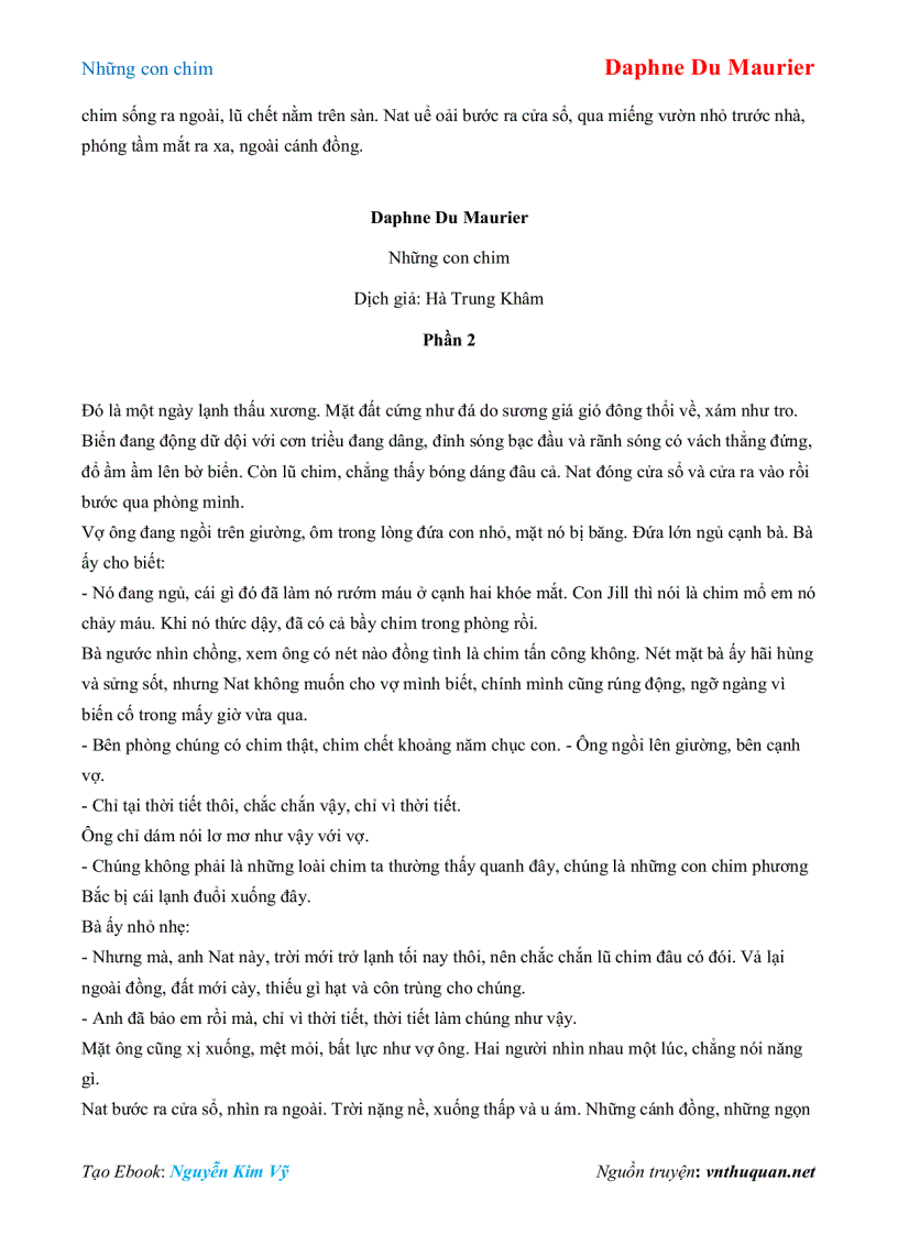 image for page Ebook Những con chim Daphne Du Maurier