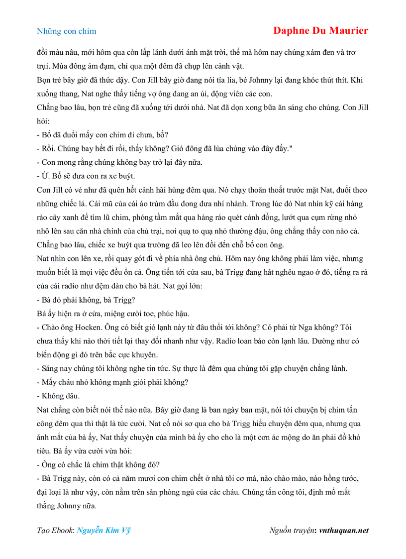 image for page Ebook Những con chim Daphne Du Maurier