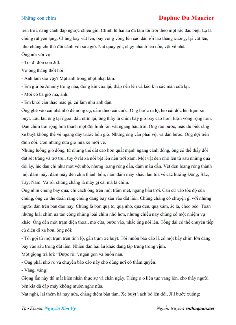 image for page Ebook Những con chim Daphne Du Maurier