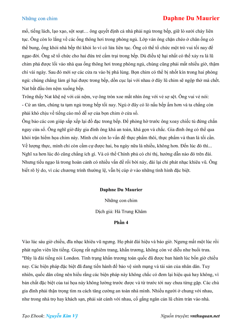 image for page Ebook Những con chim Daphne Du Maurier