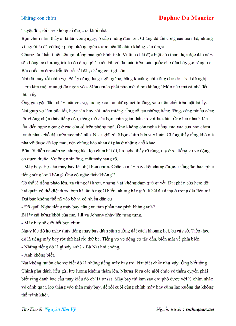 image for page Ebook Những con chim Daphne Du Maurier