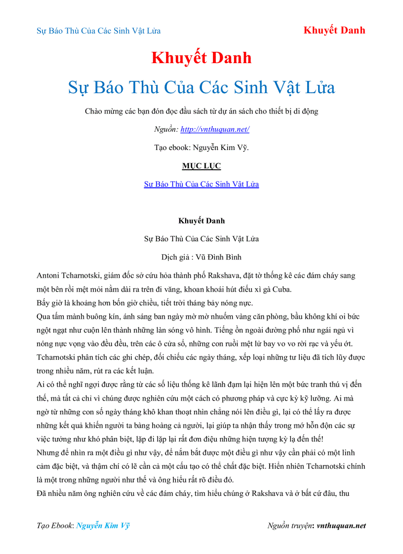 image for page Ebook Sự Báo Thù Của Các Sinh Vật Lửa Khuyết Danh