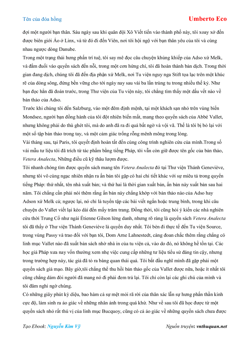 image for page Ebook Tên của đóa hồng Umberto Eco