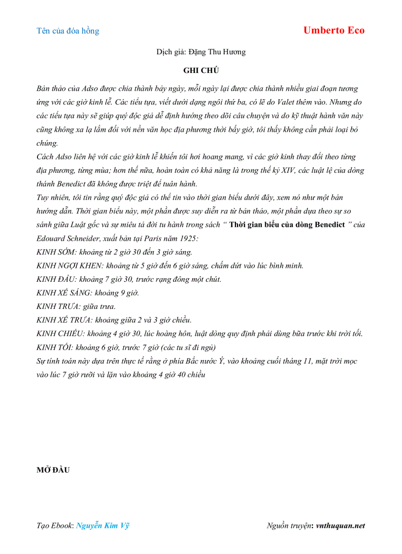 image for page Ebook Tên của đóa hồng Umberto Eco