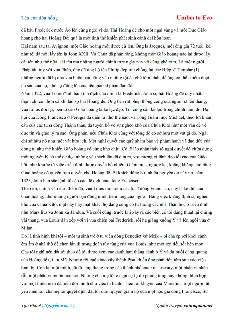 image for page Ebook Tên của đóa hồng Umberto Eco