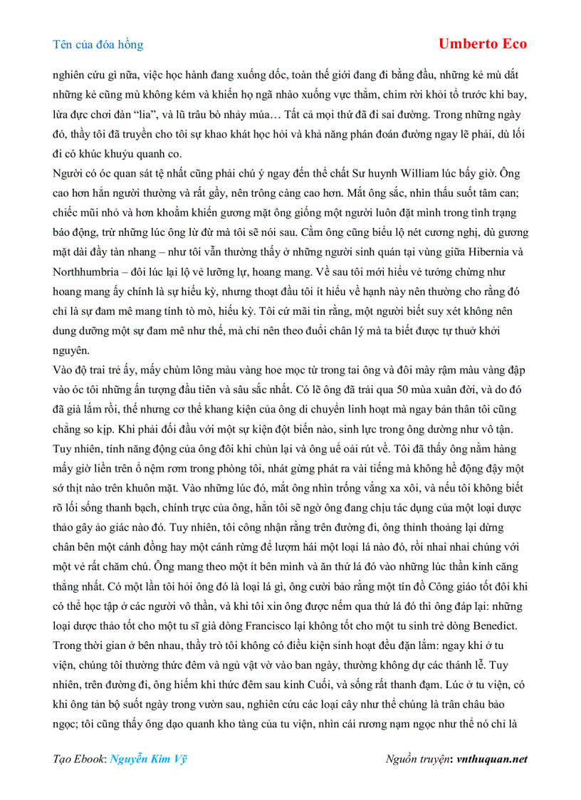 image for page Ebook Tên của đóa hồng Umberto Eco