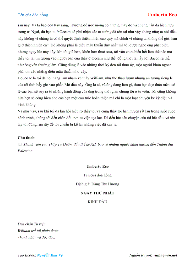 image for page Ebook Tên của đóa hồng Umberto Eco