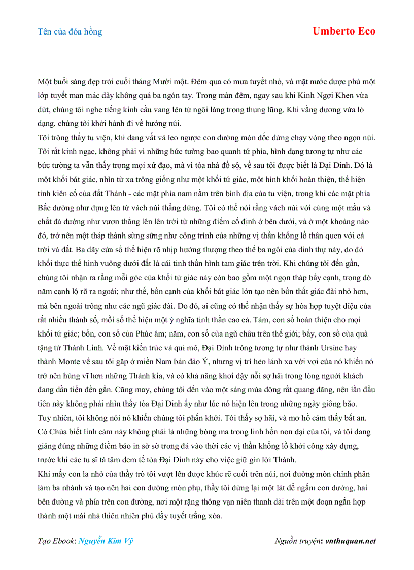 image for page Ebook Tên của đóa hồng Umberto Eco