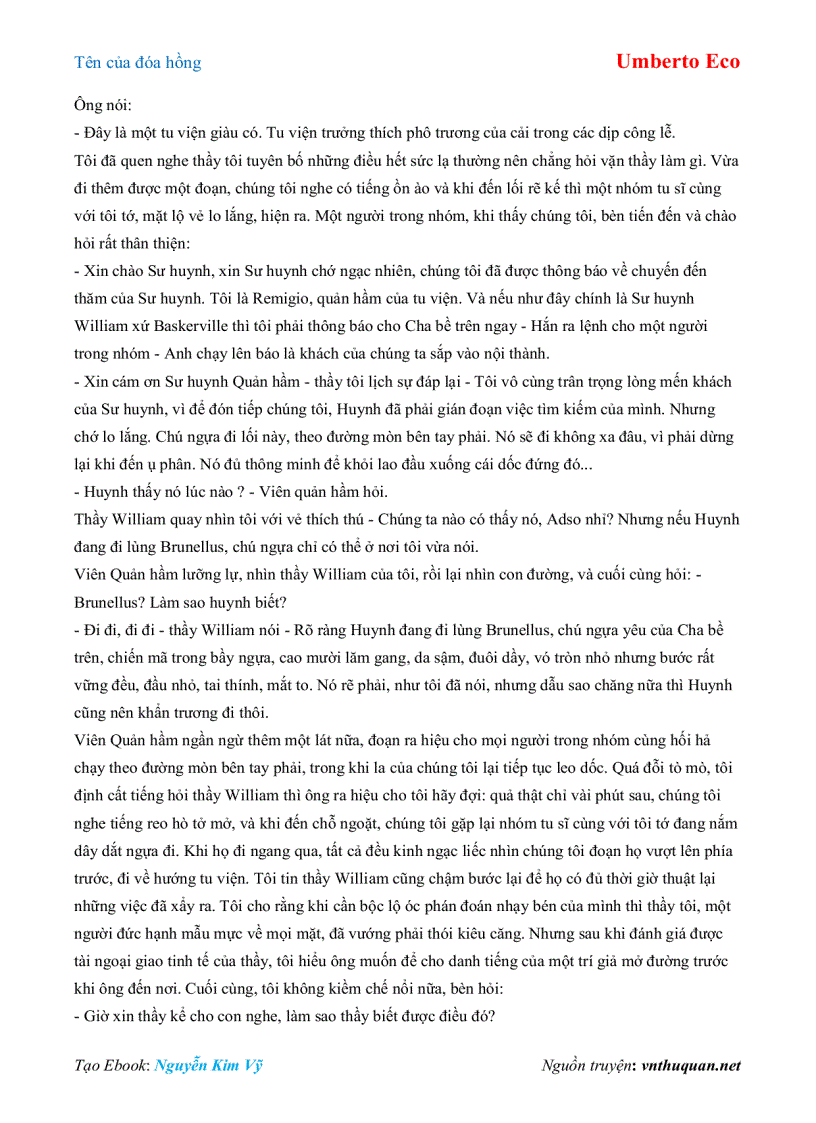 image for page Ebook Tên của đóa hồng Umberto Eco