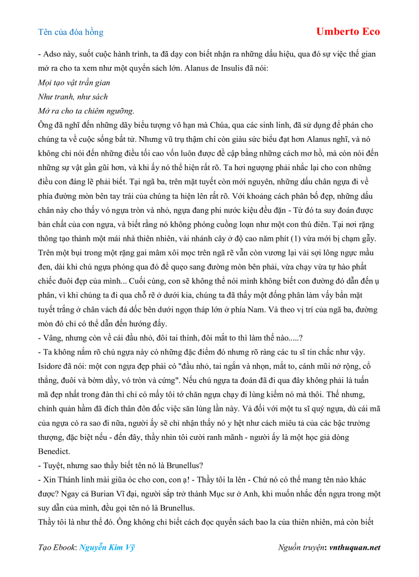 image for page Ebook Tên của đóa hồng Umberto Eco