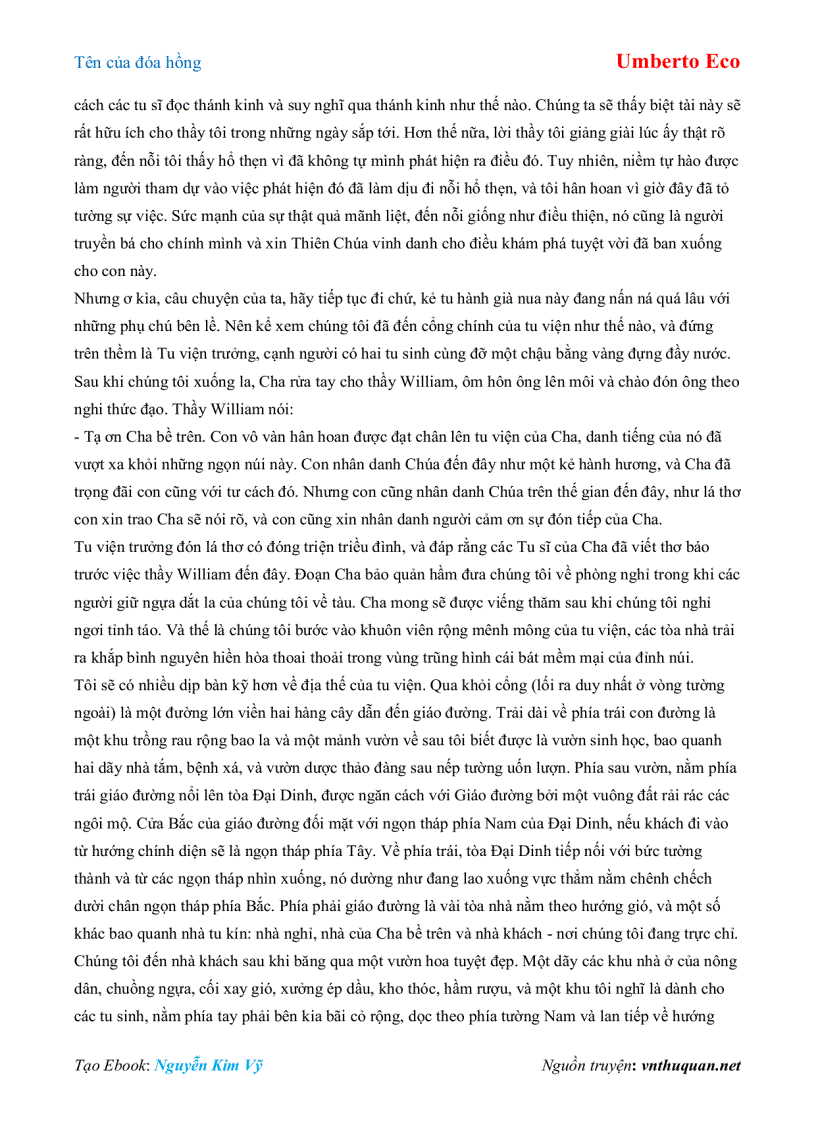 image for page Ebook Tên của đóa hồng Umberto Eco