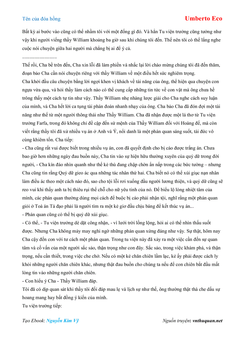 image for page Ebook Tên của đóa hồng Umberto Eco