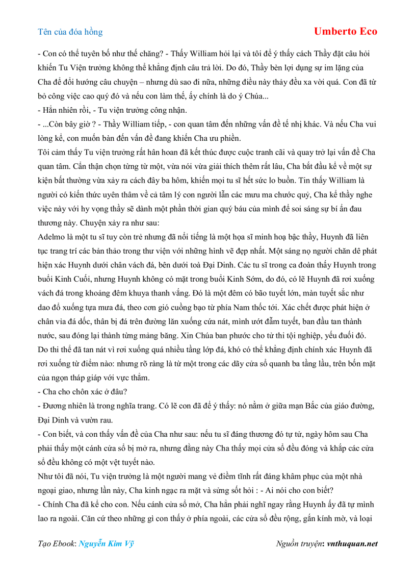 image for page Ebook Tên của đóa hồng Umberto Eco