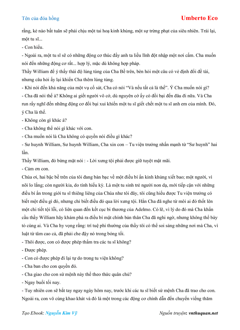 image for page Ebook Tên của đóa hồng Umberto Eco