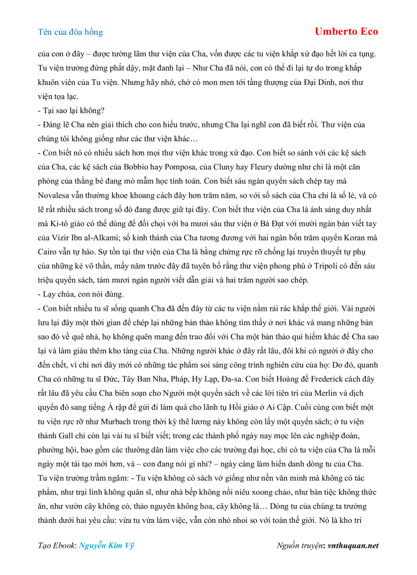 image for page Ebook Tên của đóa hồng Umberto Eco