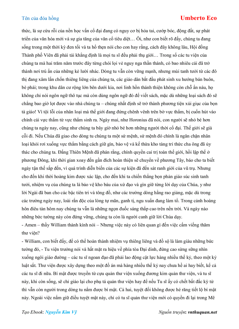 image for page Ebook Tên của đóa hồng Umberto Eco