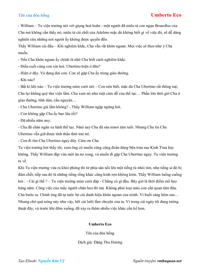 image for page Ebook Tên của đóa hồng Umberto Eco