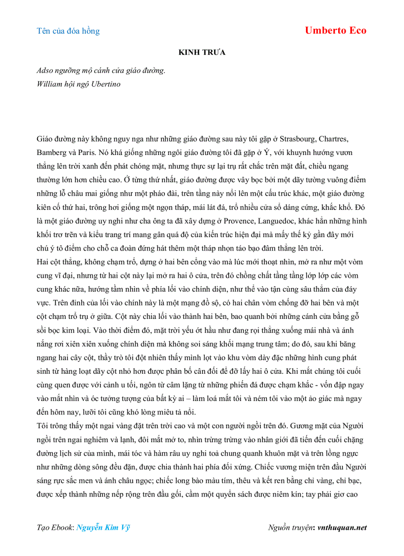 image for page Ebook Tên của đóa hồng Umberto Eco