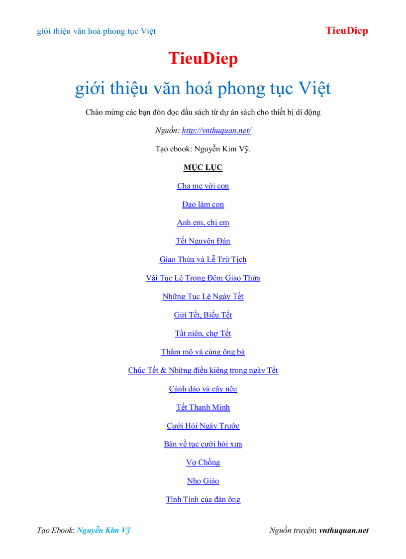 Ebook giới thiệu văn hoá phong tục Việt TieuDiep