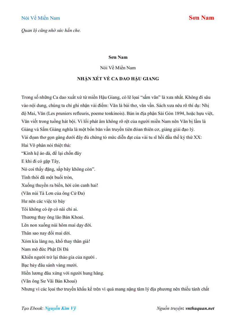 image for page Ebook Nói Về Miền Nam Sơn Nam
