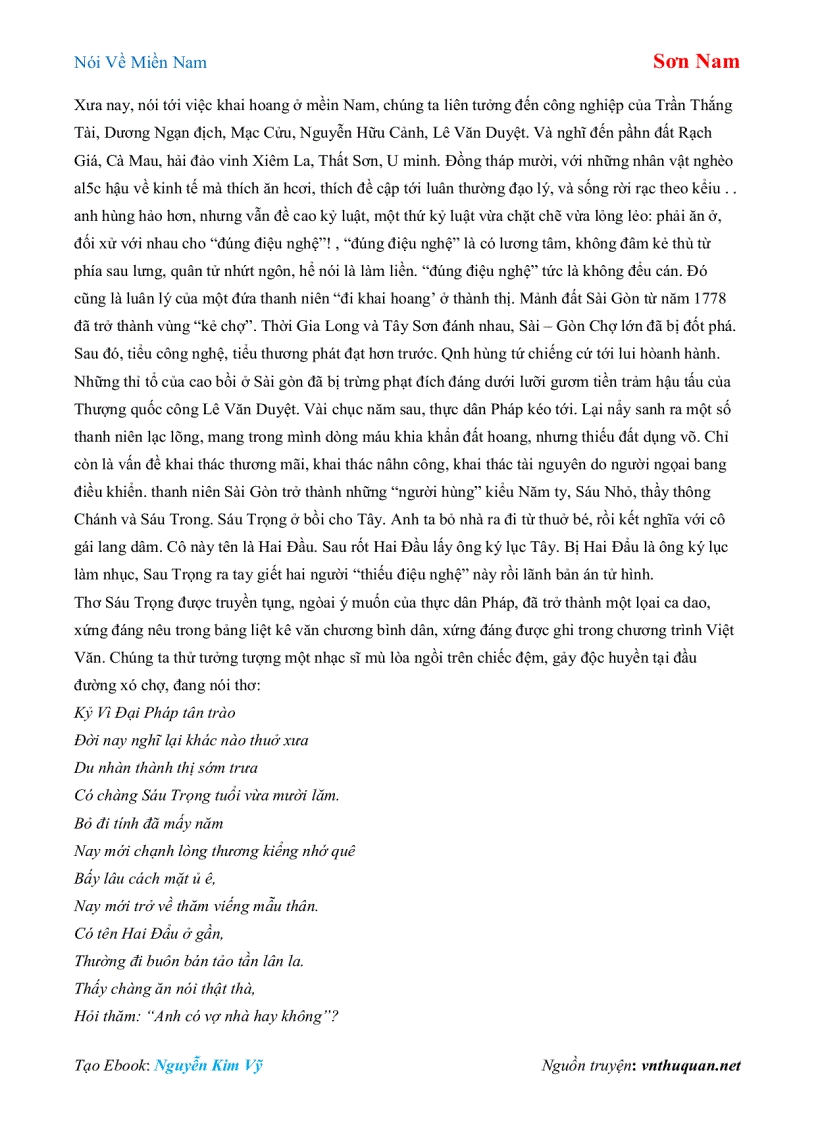 image for page Ebook Nói Về Miền Nam Sơn Nam