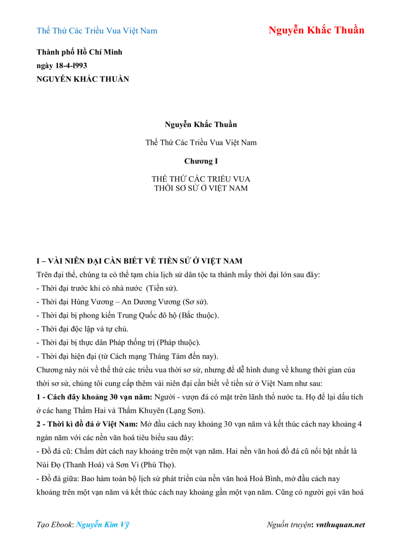 image for page Ebook Thế Thứ Các Triều Vua Việt Nam Nguyễn Khắc Thuần