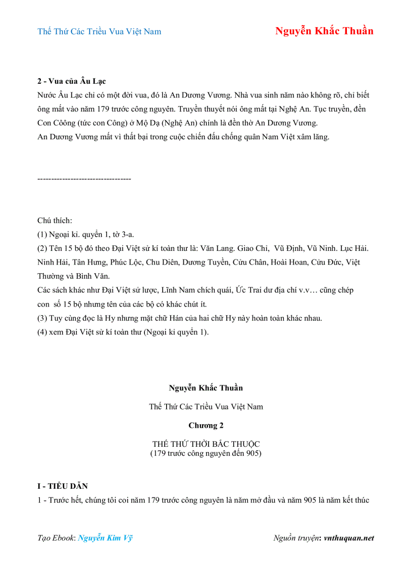 image for page Ebook Thế Thứ Các Triều Vua Việt Nam Nguyễn Khắc Thuần