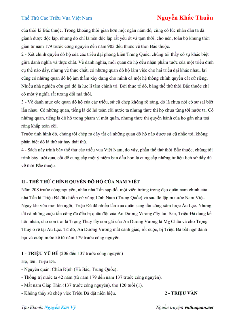 image for page Ebook Thế Thứ Các Triều Vua Việt Nam Nguyễn Khắc Thuần
