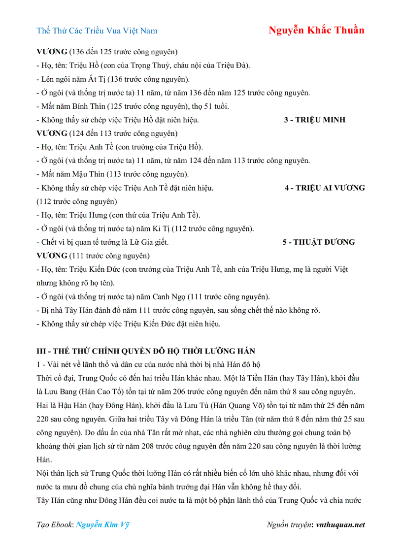 image for page Ebook Thế Thứ Các Triều Vua Việt Nam Nguyễn Khắc Thuần
