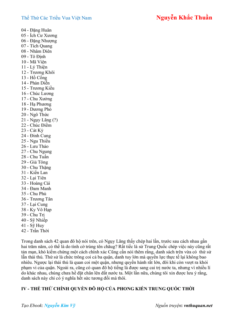image for page Ebook Thế Thứ Các Triều Vua Việt Nam Nguyễn Khắc Thuần