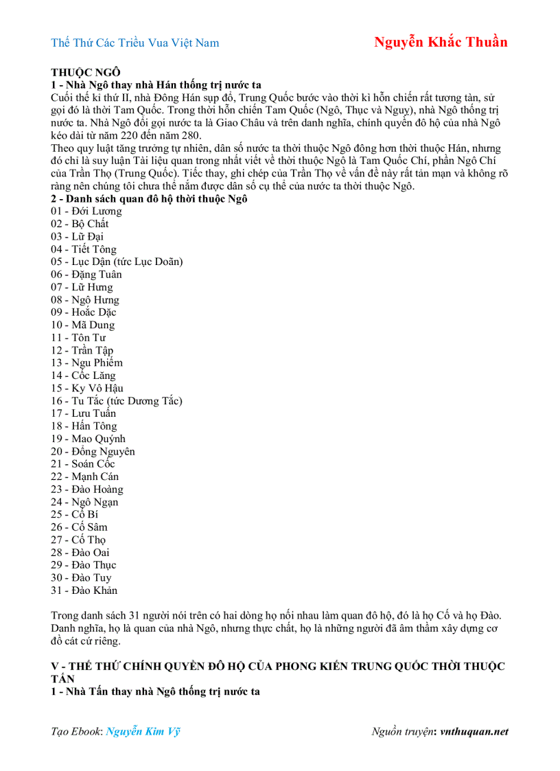 image for page Ebook Thế Thứ Các Triều Vua Việt Nam Nguyễn Khắc Thuần
