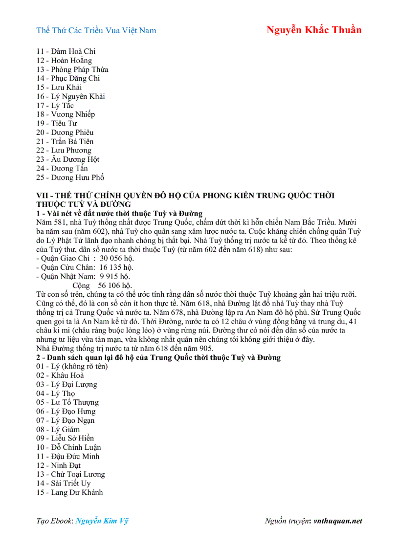 image for page Ebook Thế Thứ Các Triều Vua Việt Nam Nguyễn Khắc Thuần