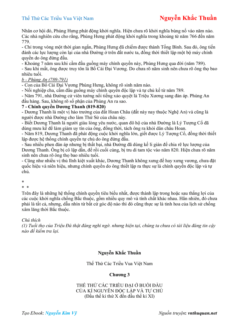 image for page Ebook Thế Thứ Các Triều Vua Việt Nam Nguyễn Khắc Thuần