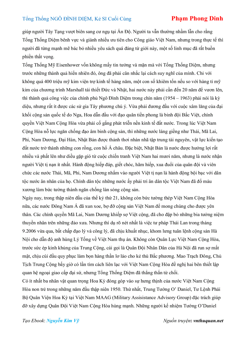 image for page Ebook Tổng Thống NGÔ ĐÌNH DIỆM Kẻ Sĩ Cuối Cùng Phạm Phong Dinh