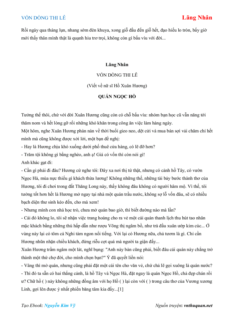 image for page Ebook VỐN DÒNG THI LỄ Lãng Nhân