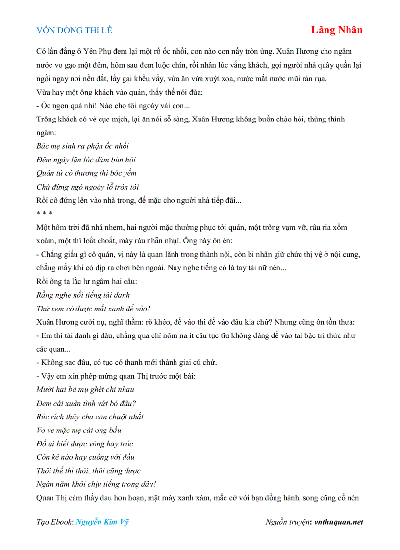 image for page Ebook VỐN DÒNG THI LỄ Lãng Nhân