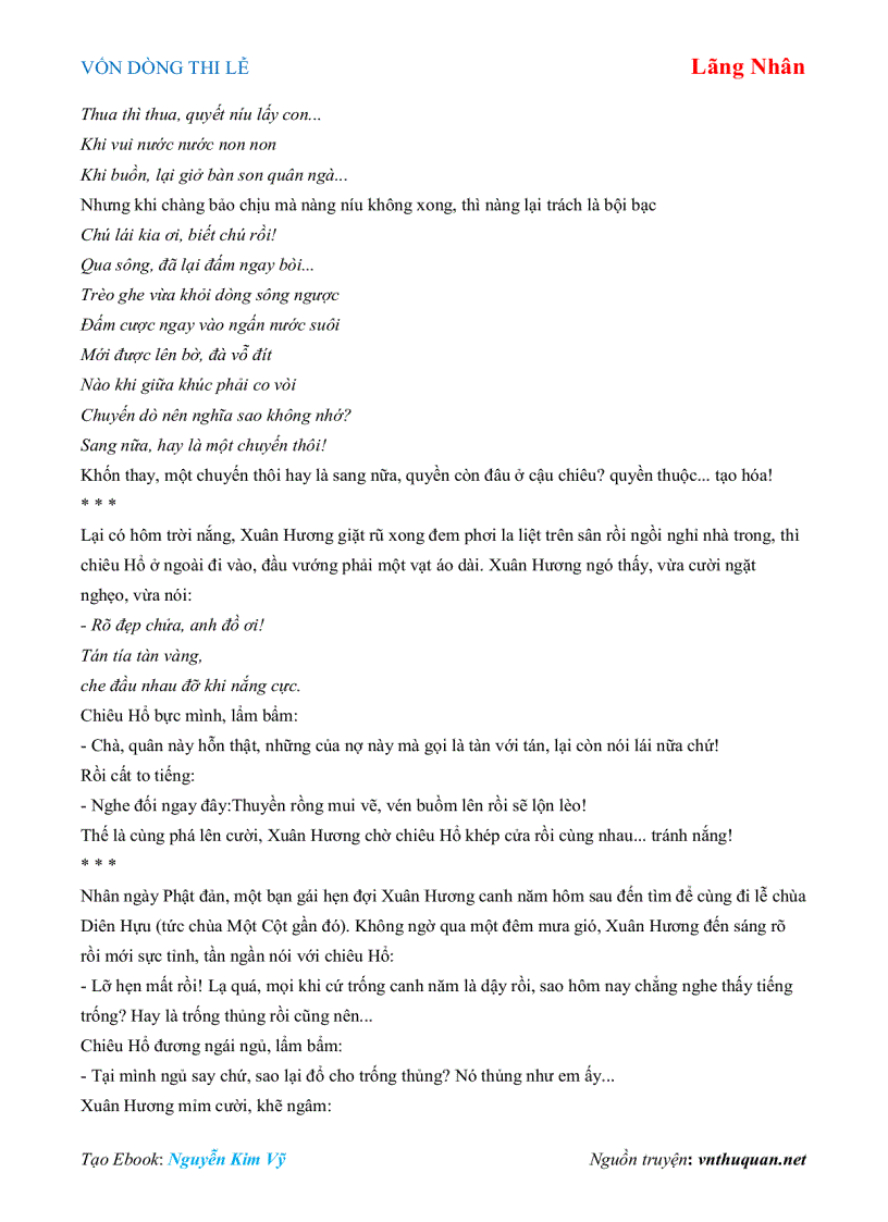 image for page Ebook VỐN DÒNG THI LỄ Lãng Nhân