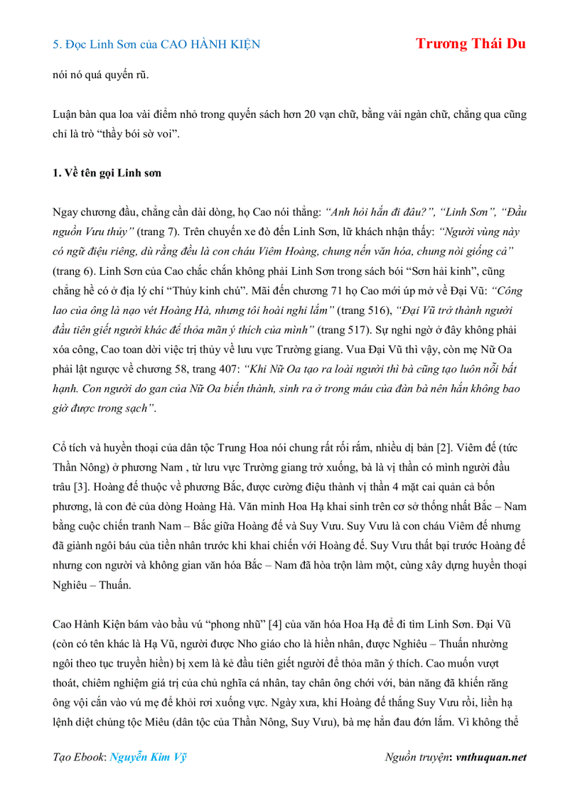 image for page Ebook Đọc Linh Sơn của CAO HÀNH KIỆN Trương Thái Du
