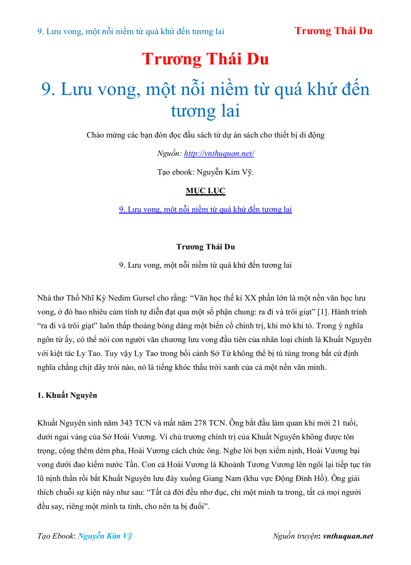 image for page Ebook Lưu vong một nỗi niềm từ quá khứ đến tương lai Trương Thái Du