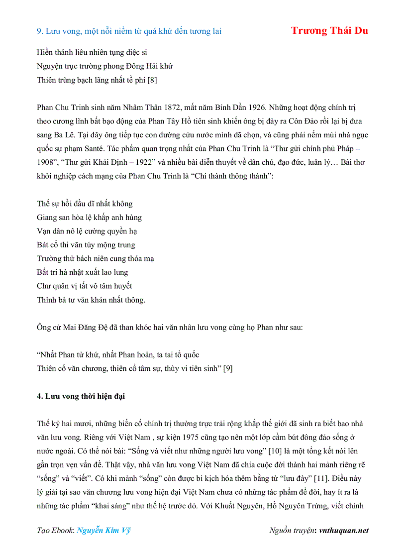 image for page Ebook Lưu vong một nỗi niềm từ quá khứ đến tương lai Trương Thái Du