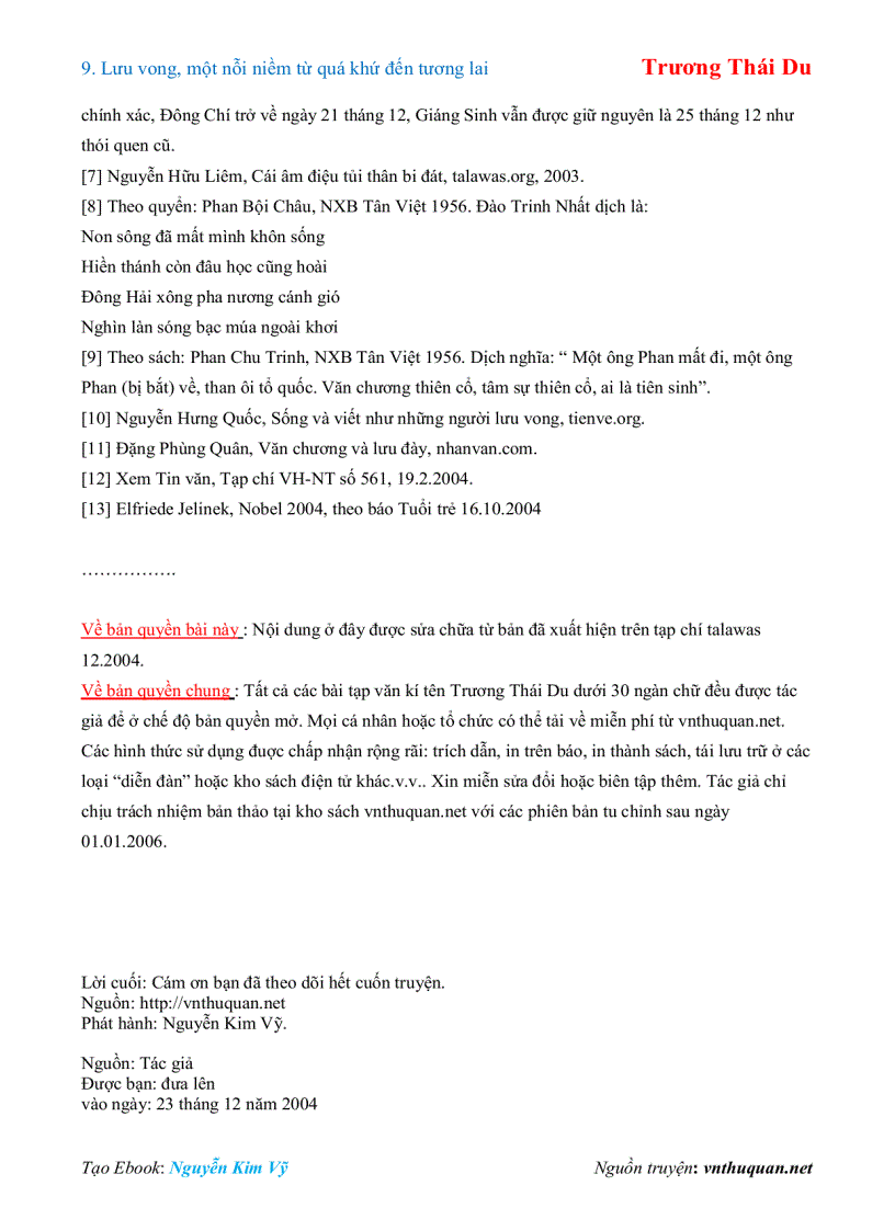 image for page Ebook Lưu vong một nỗi niềm từ quá khứ đến tương lai Trương Thái Du