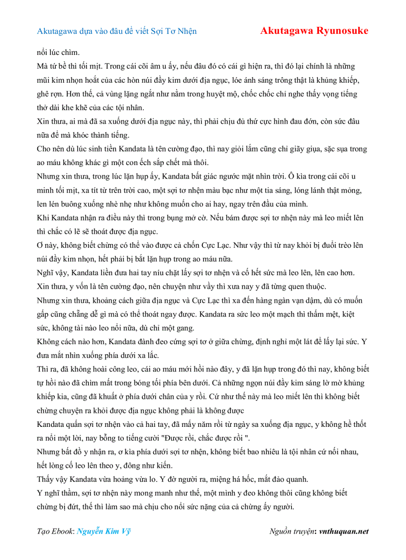 image for page Ebook Akutagawa dựa vào đâu để viết Sợi Tơ Nhện Akutagawa Ryunosuke