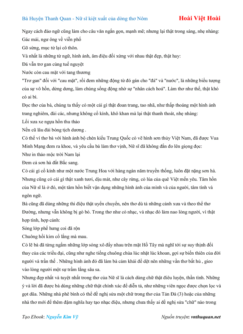 image for page Ebook Bà Huyện Thanh Quan Nữ sĩ kiệt xuất của dòng thơ Nôm Hoài Việt Hoài