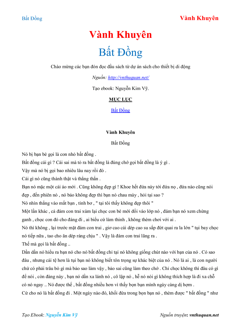 image for page Ebook Bất Đồng Vành Khuyên