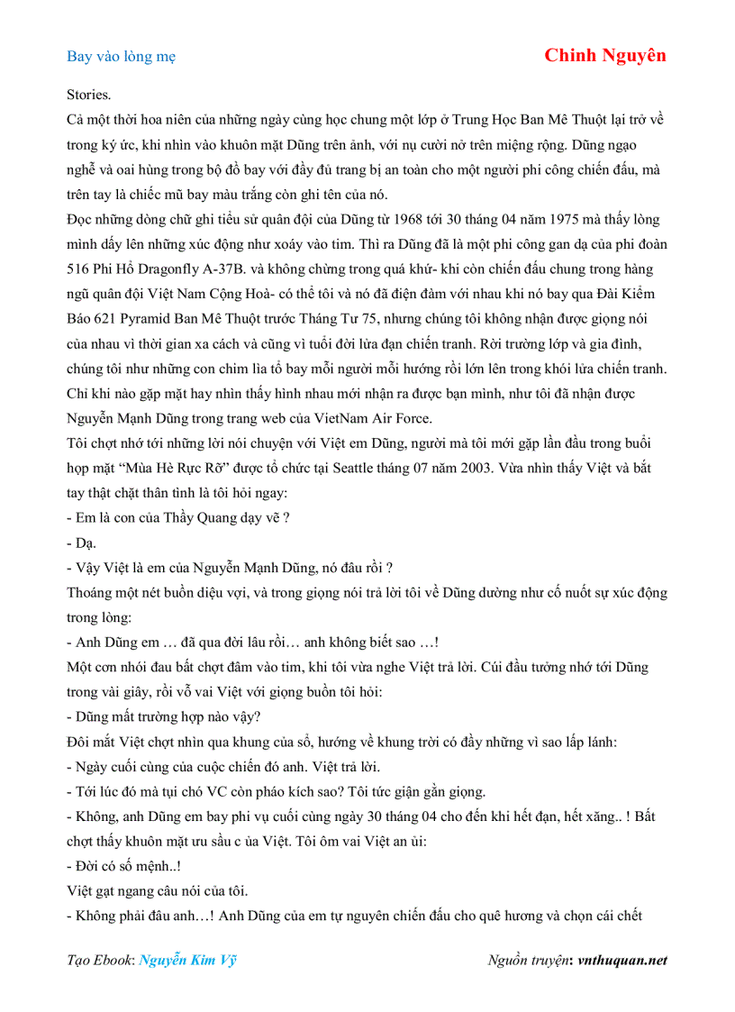 image for page Ebook Bay vào lòng mẹ Chinh Nguyên