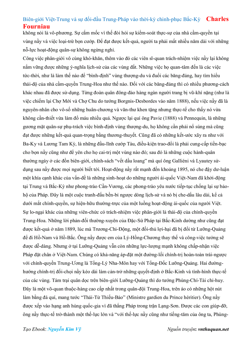 image for page Ebook Biên giới Việt Trung và sự đối đầu Trung Pháp vào thời kỳ chinh phục Bắc Kỳ Charles Fourniau