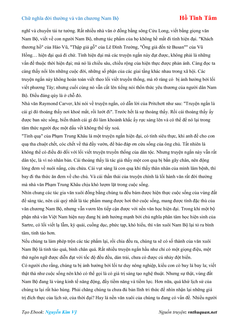 image for page Ebook Chữ nghĩa đời thường và văn chương Nam Bộ Hồ Tĩnh Tâm