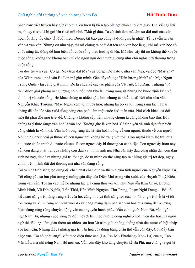 image for page Ebook Chữ nghĩa đời thường và văn chương Nam Bộ Hồ Tĩnh Tâm