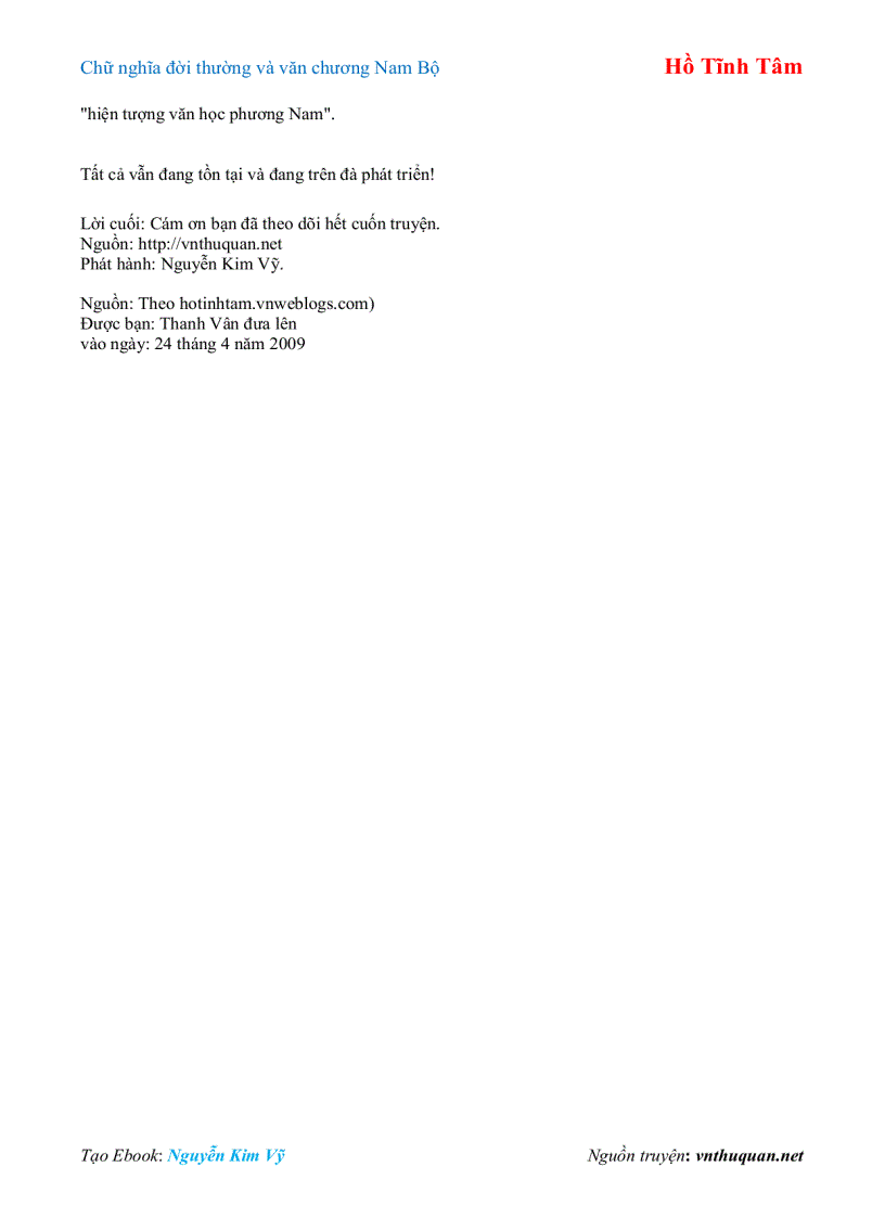 image for page Ebook Chữ nghĩa đời thường và văn chương Nam Bộ Hồ Tĩnh Tâm