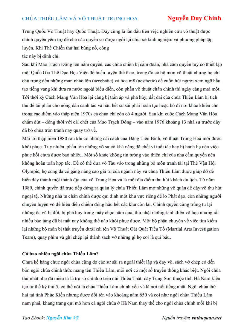 image for page Ebook CHÙA THIẾU LÂM VÀ VÕ THUẬT TRUNG HOA Nguyễn Duy Chính